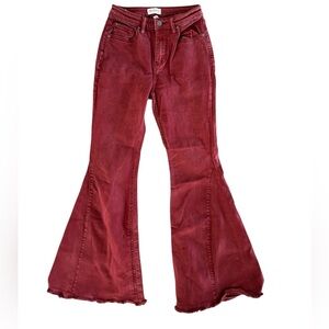 Shyanne red flared bell bottom jeans country western pants size 28